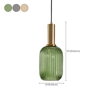 Modern Stained Glass Pendant Light with 3 Sizes for Dining Room #size