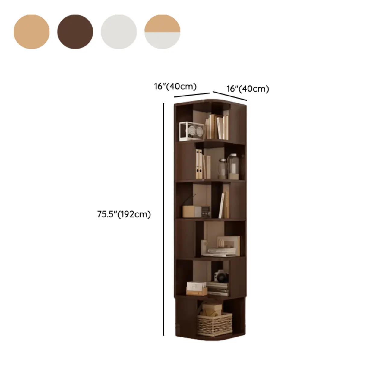 Wooden Fan-Shaped Shelves Standing Corner Shelf Image - 35 | homeyfad