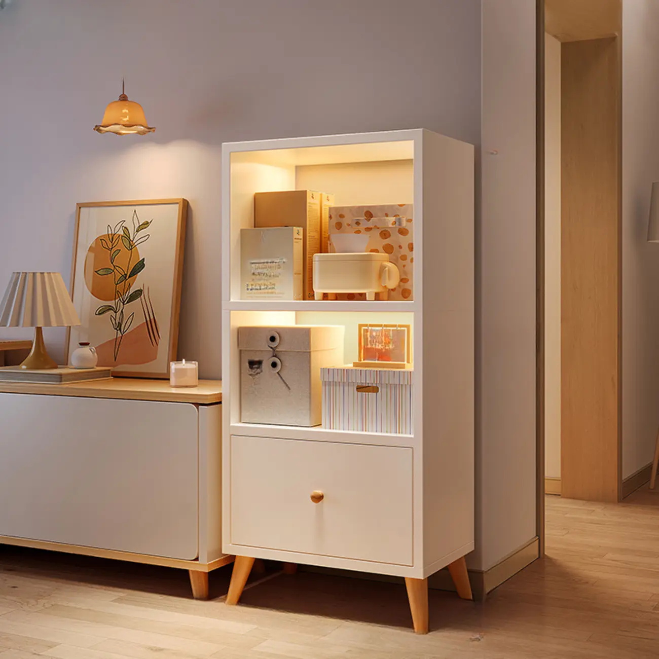 Modern Rectangular Bookshelf with Drawers Image - 12 | homeyfad