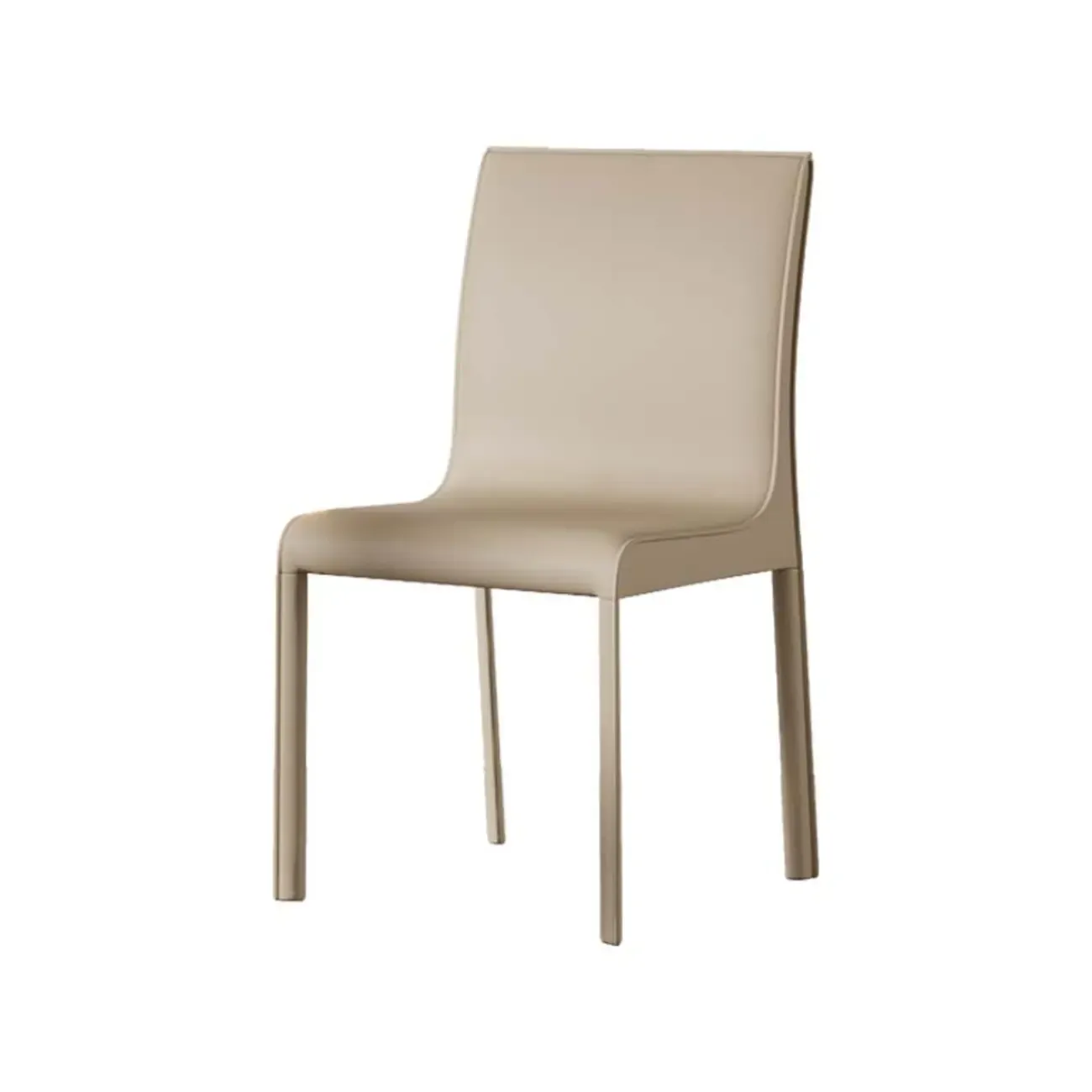 Modern Faux Leather Armless Solid Back Side Dining Chair Image - 2