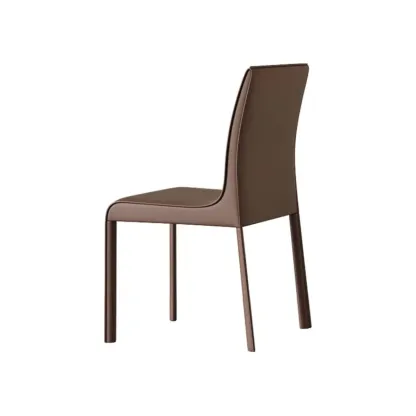 Modern Faux Leather Armless Solid Back Side Dining Chair Image - 7