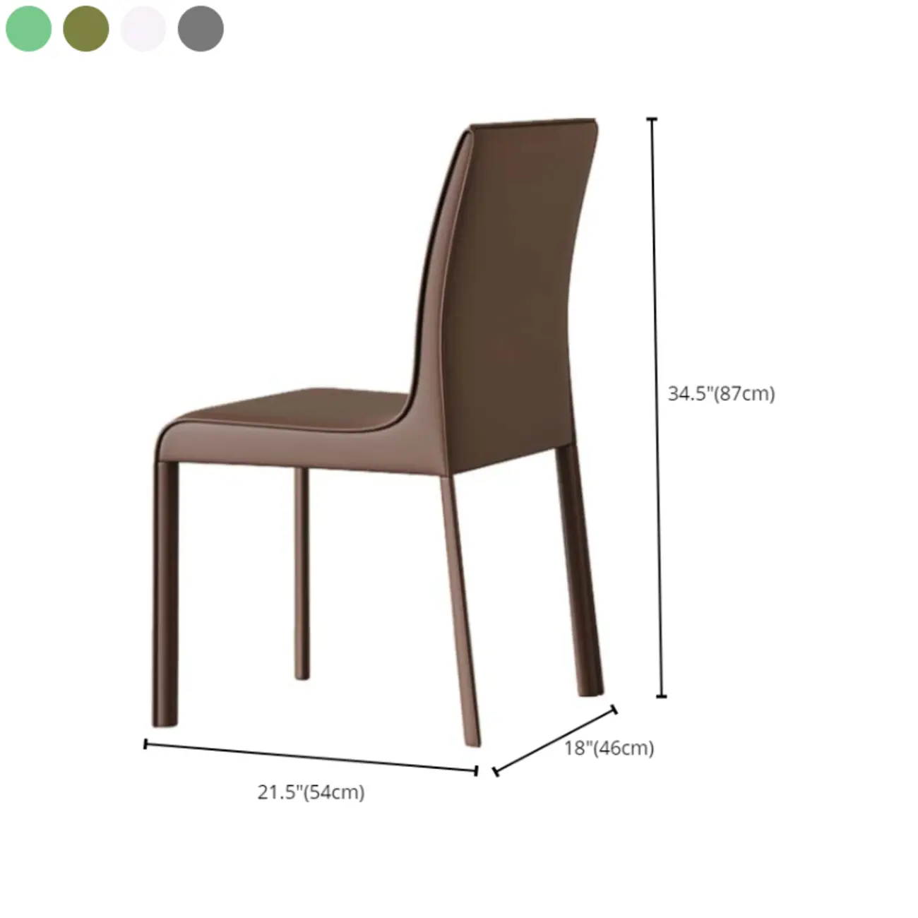 Modern Faux Leather Armless Solid Back Side Dining Chair #size | homeyfad