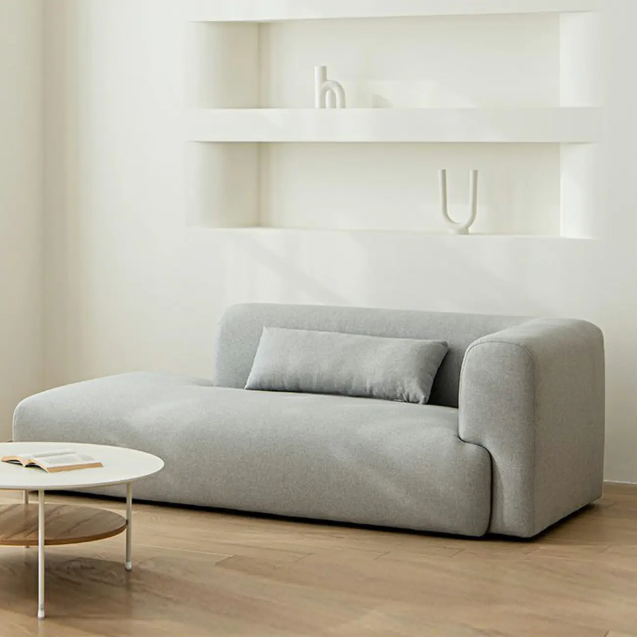 Plump Grey Left Arm & Right Facing Chaise Longue Sofa Image - 2 | homeyfad