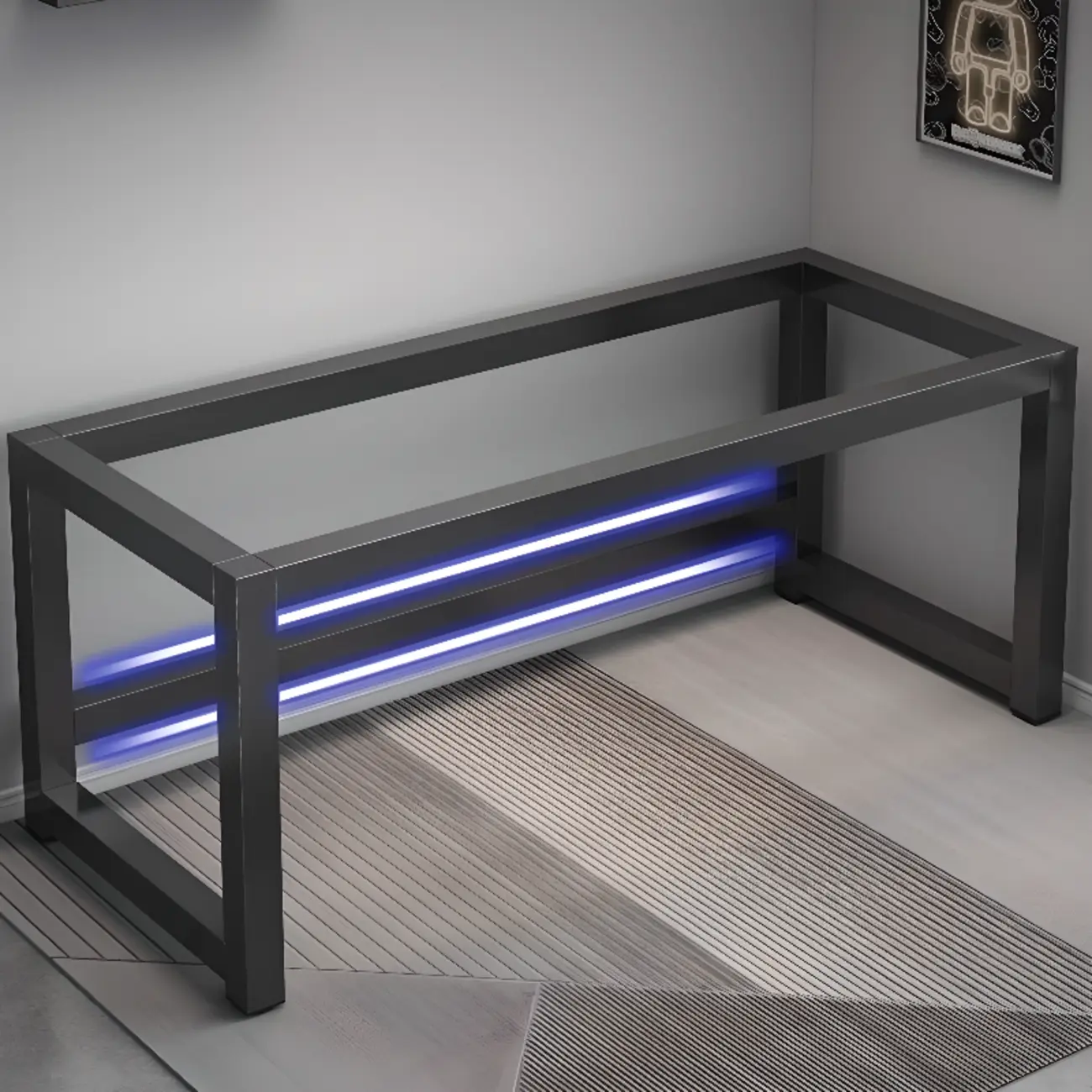 Modern Computer Desk with Shelves in Black & White  Image - 16 | homeyfad