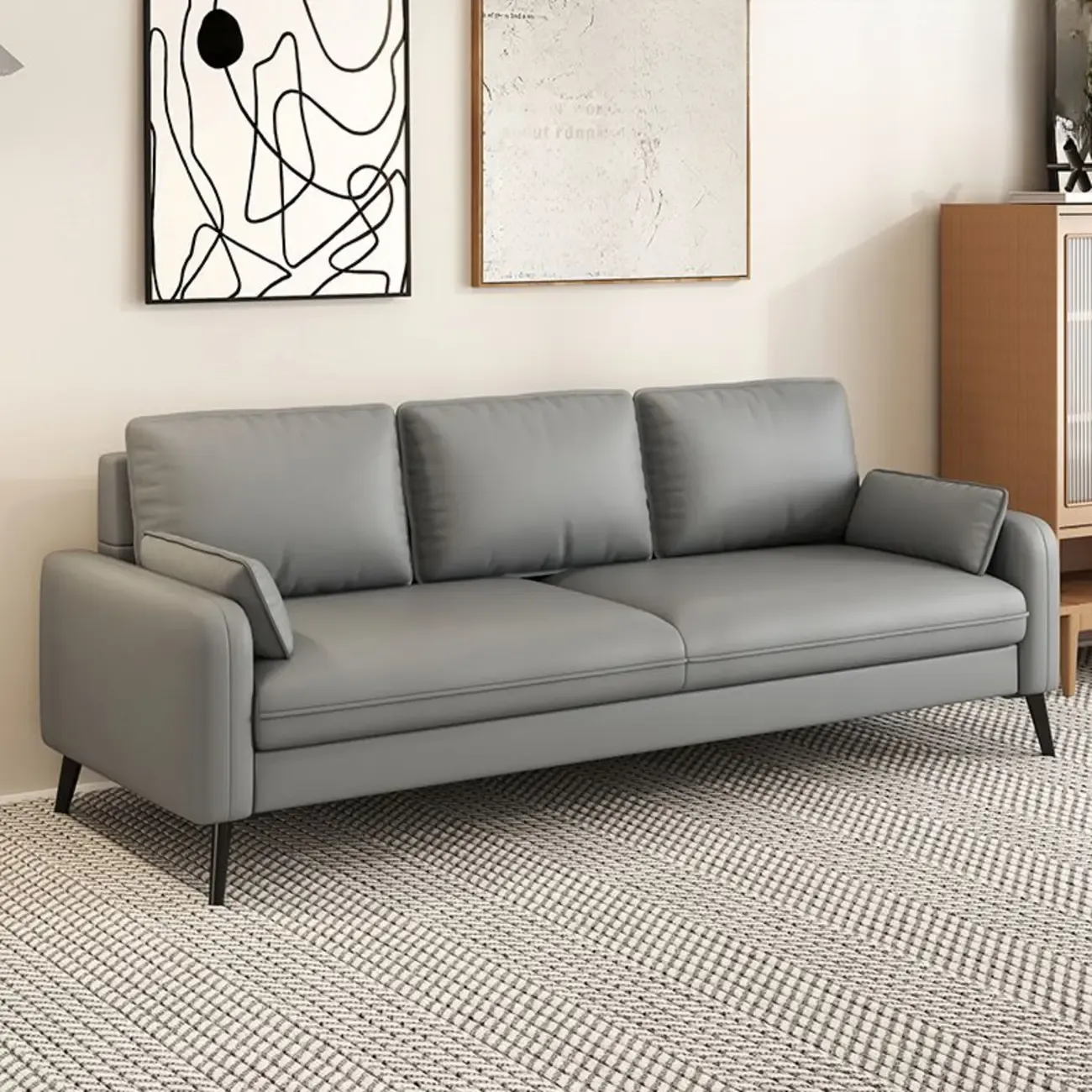 70" Minimalist Modern Loveseat Sofa Small Sleeper Sofa for Living Room Image - 5