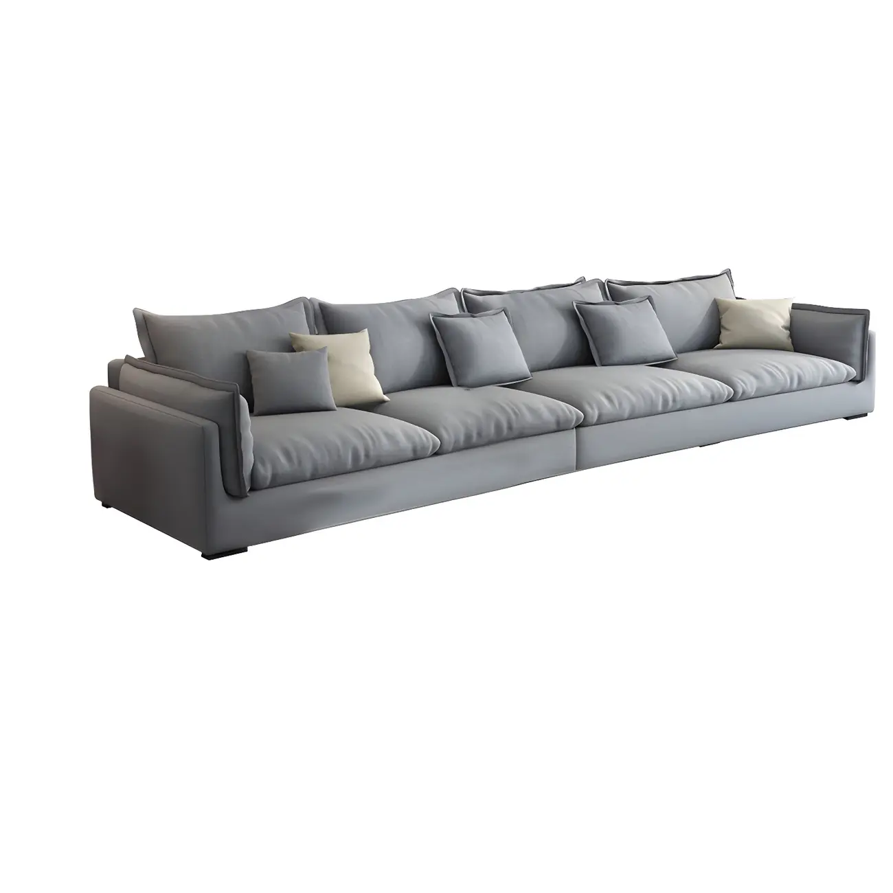 Nordic Horizontal Linen Sofa Chaise Square for Living Room Image - 2 | homeyfad