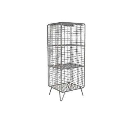 Casual Metal Wire Bedside Table in Yellow Open Shelves Storage Image - 5
