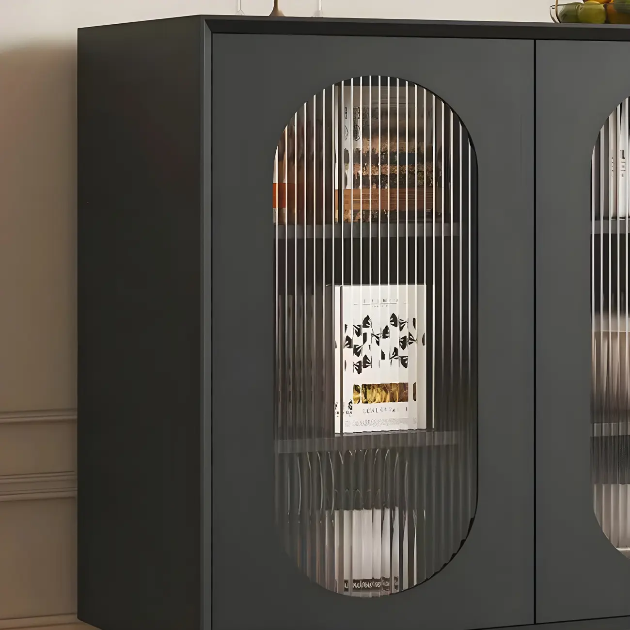 16"W Glam Wooden Sideboard with Glass Doors & Cabinets Image - 20 | homeyfad