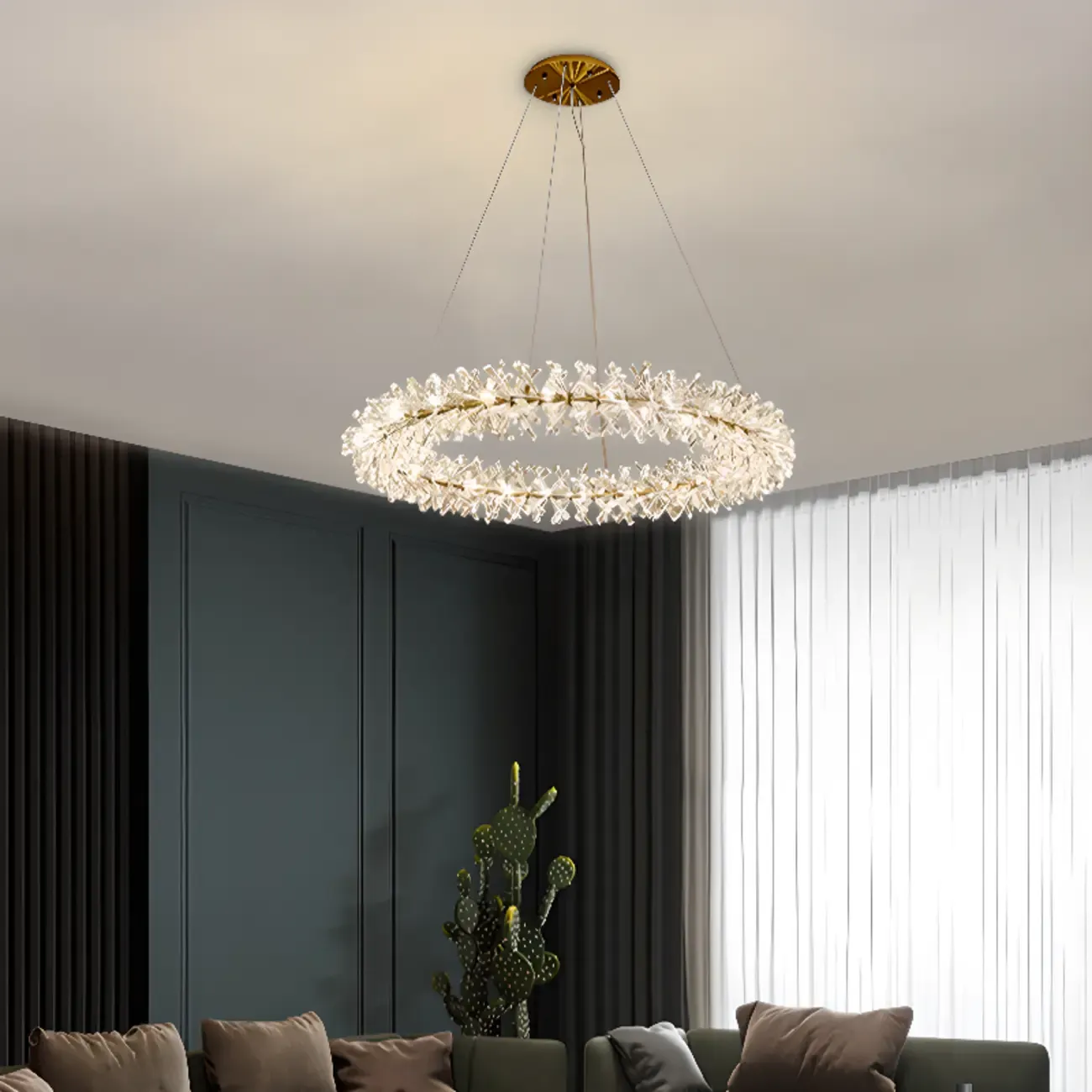 Luxury Crystal Chandeliers with Adjustable Hanging Length Length Image - 2
