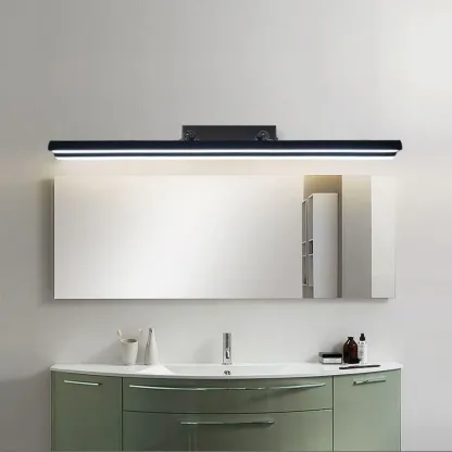 Modern Metal Black Linear LED Vanity Light for Bathroom Makeup Image - 1