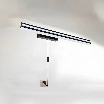 Modern Metal Black Linear LED Vanity Light for Bathroom Makeup Image - 3