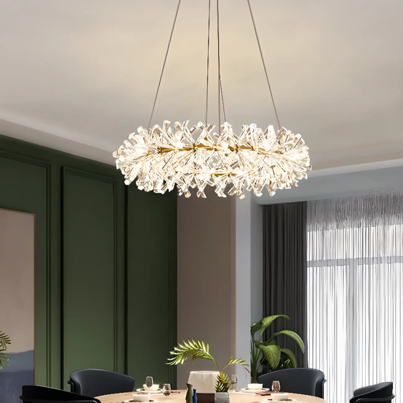  Luxury Crystal Chandeliers with Adjustable Hanging Length Length Image - 4 | homeyfad