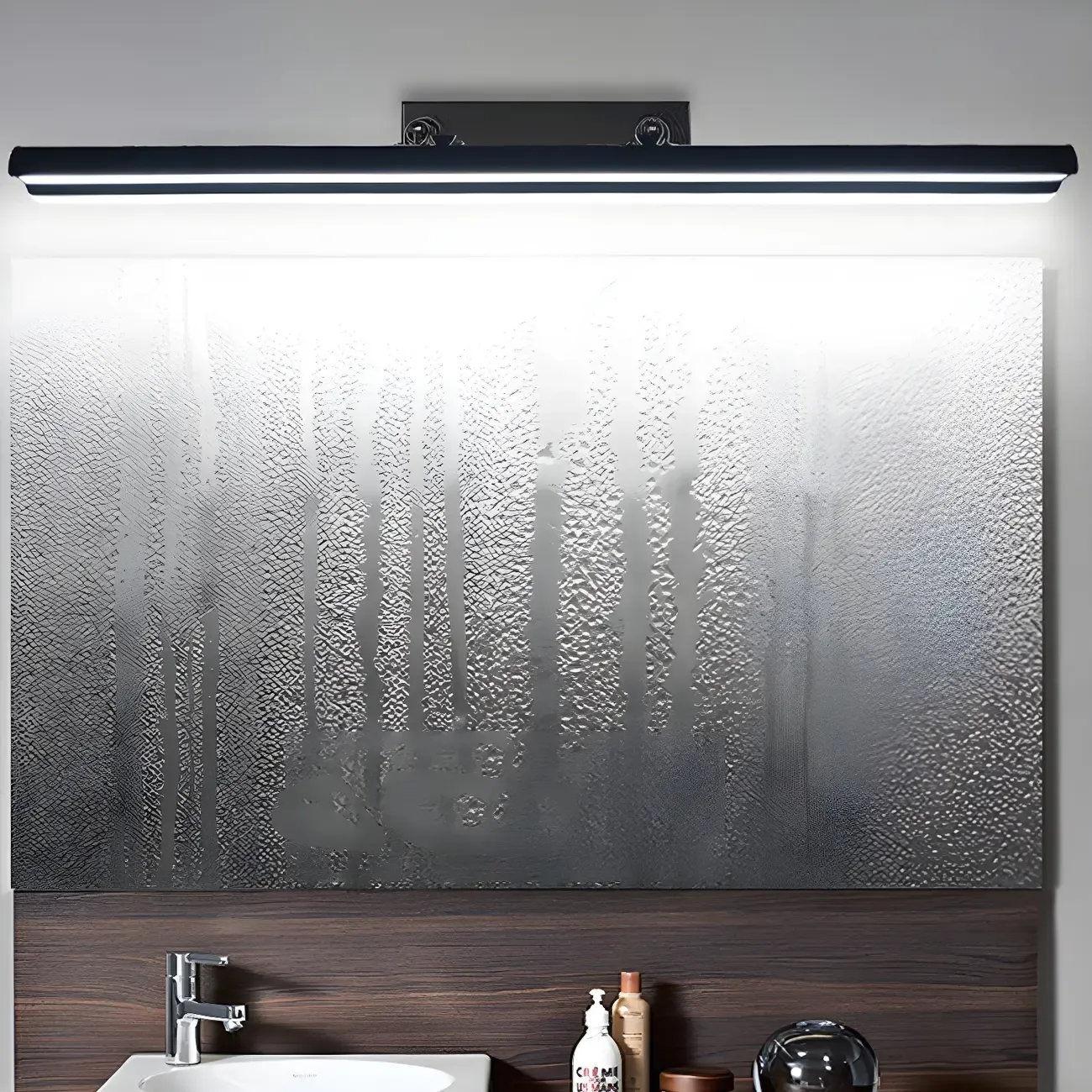 Modern Metal Black Linear LED Vanity Light for Bathroom Makeup Image - 6