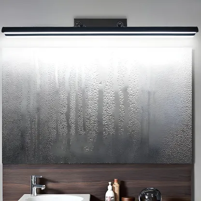 Modern Metal Black Linear LED Vanity Light for Bathroom Makeup Image - 6