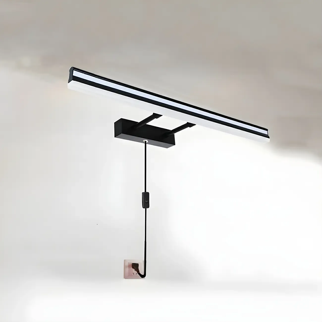 Modern Metal Black Linear LED Vanity Light for Bathroom Makeup Image - 7