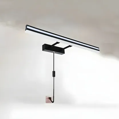 Modern Metal Black Linear LED Vanity Light for Bathroom Makeup Image - 7