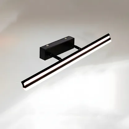 Modern Metal Black Linear LED Vanity Light for Bathroom Makeup Image - 9