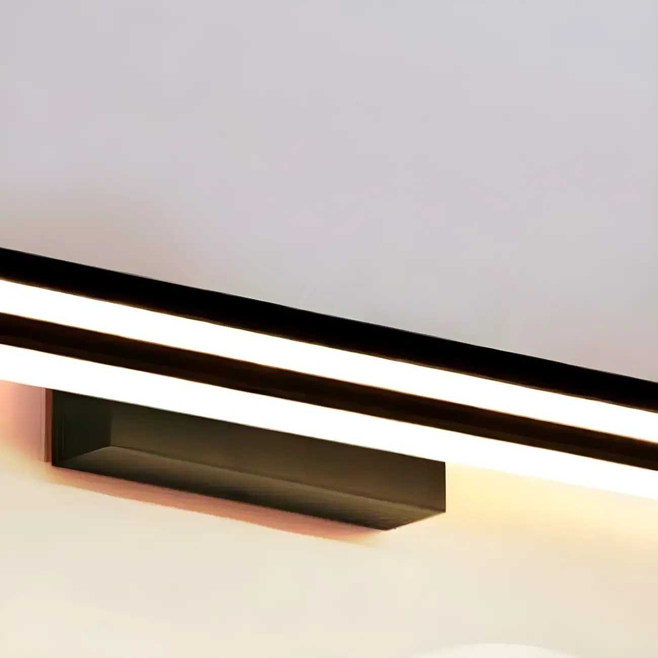 Modern Metal Black Linear LED Vanity Light for Bathroom Makeup Image - 12