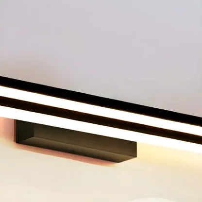Modern Metal Black Linear LED Vanity Light for Bathroom Makeup Image - 12