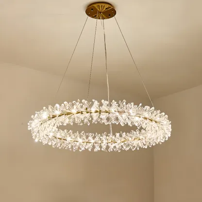  Luxury Crystal Chandeliers with Adjustable Hanging Length Length Image - 12