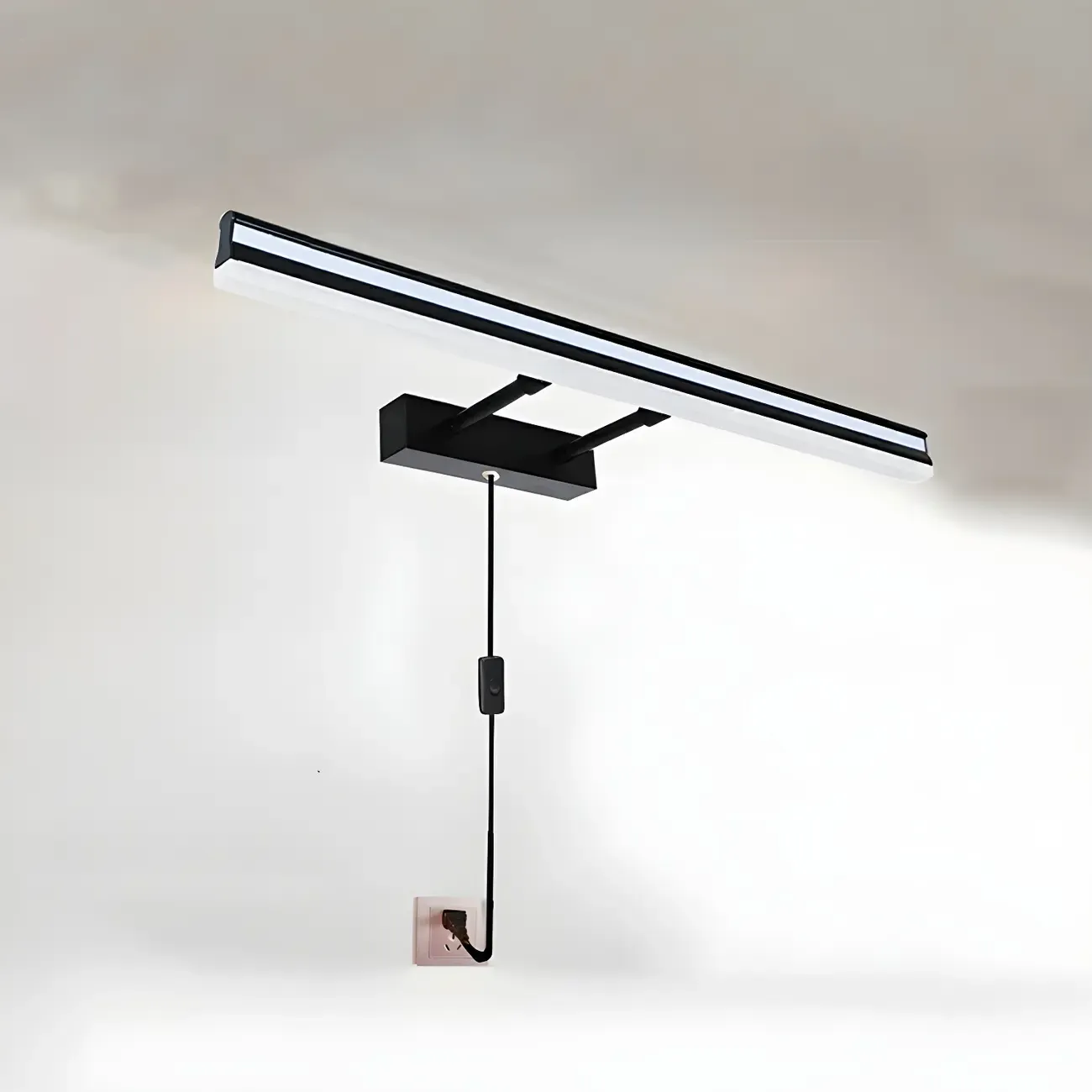 Modern Metal Black Linear LED Vanity Light for Bathroom Makeup Image - 16