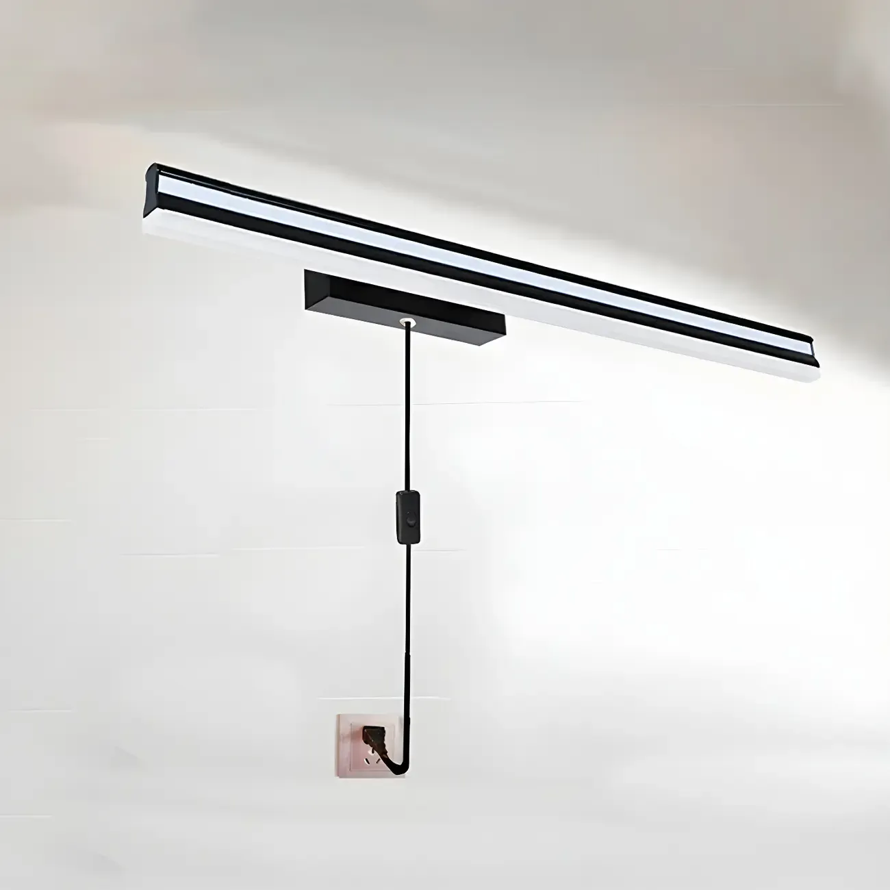 Modern Metal Black Linear LED Vanity Light for Bathroom Makeup Image - 18