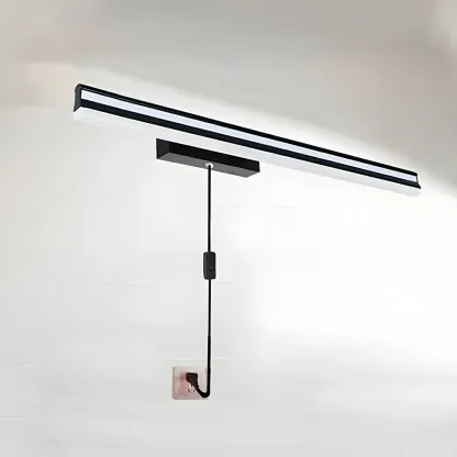 Modern Metal Black Linear LED Vanity Light for Bathroom Makeup Image - 18