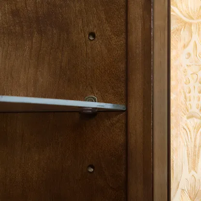 Small Triangle Wooden Wine Cabinet with Shelf and Drawer for Corner Image - 8