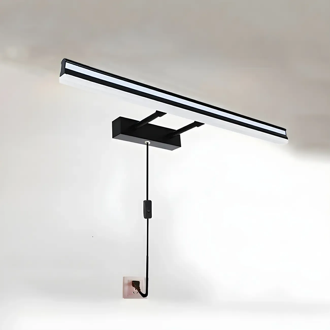 Modern Metal Black Linear LED Vanity Light for Bathroom Makeup Image - 20