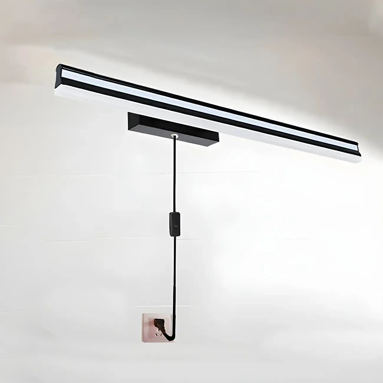 Modern Metal Black Linear LED Vanity Light for Bathroom Makeup Image - 22