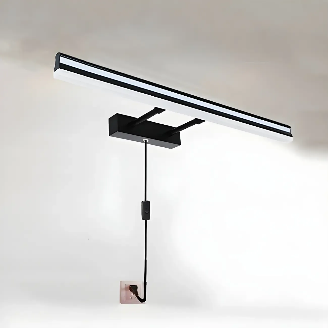 Modern Metal Black Linear LED Vanity Light for Bathroom Makeup Image - 24