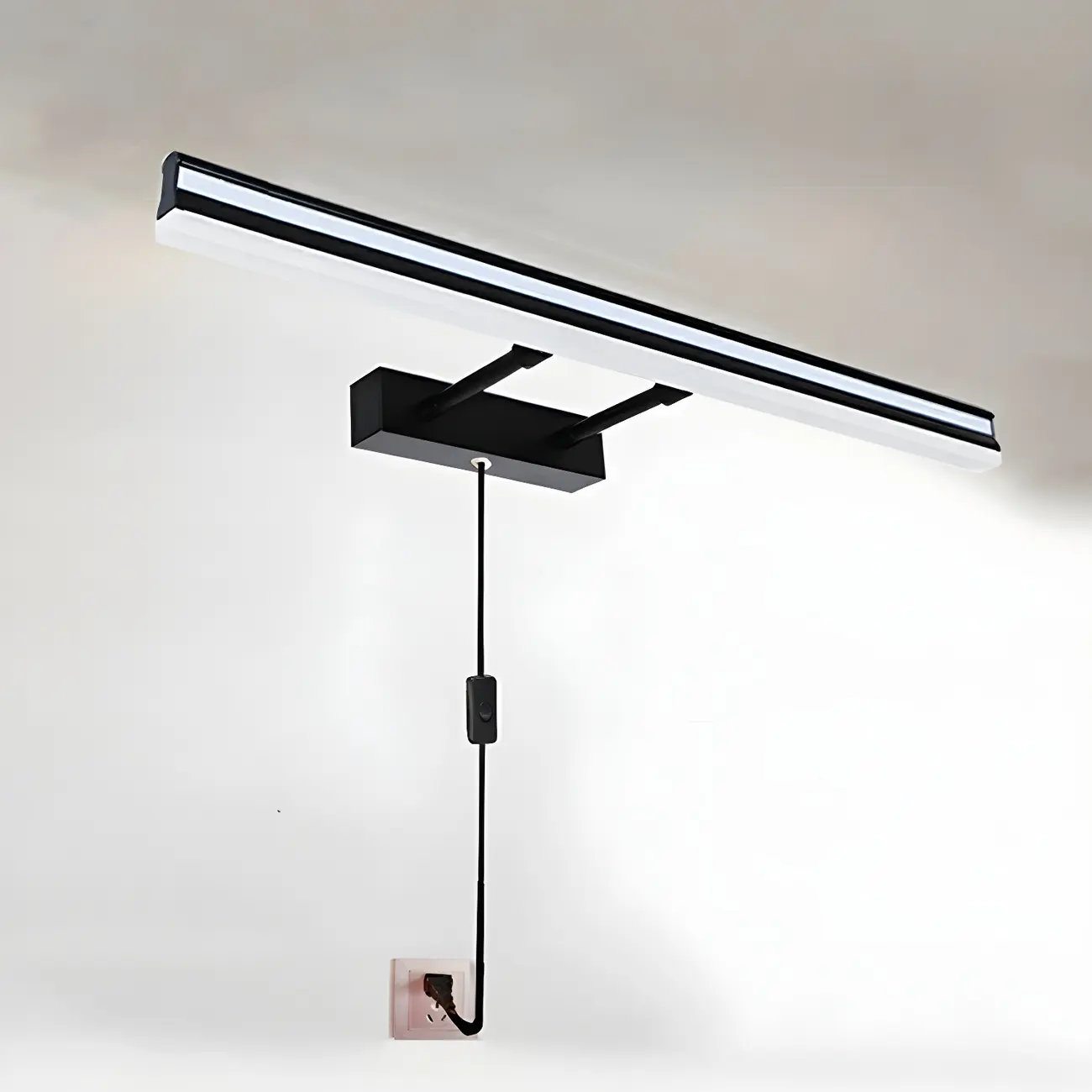 Modern Metal Black Linear LED Vanity Light for Bathroom Makeup Image - 28 | homeyfad