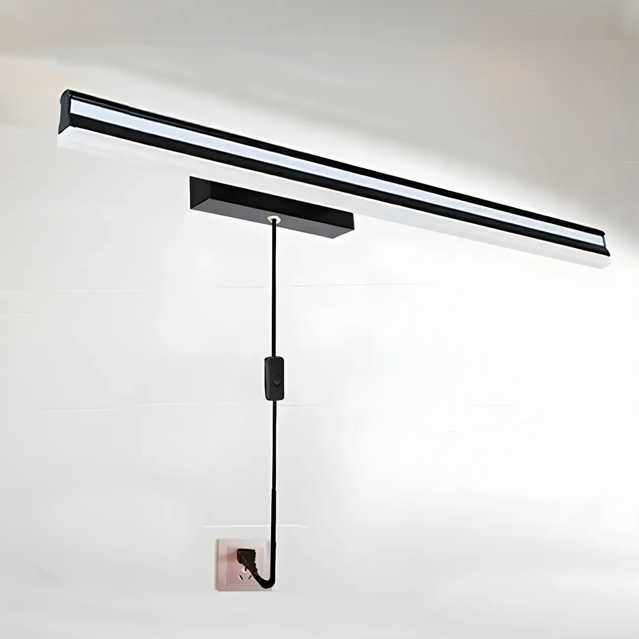 Modern Metal Black Linear LED Vanity Light for Bathroom Makeup Image - 30