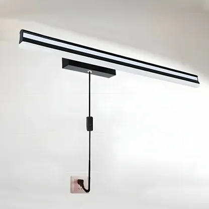 Modern Metal Black Linear LED Vanity Light for Bathroom Makeup Image - 30
