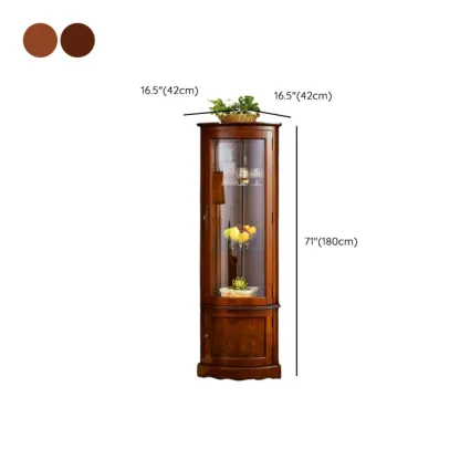 Small Triangle Wooden Wine Cabinet with Shelf and Drawer for Corner Image - 18