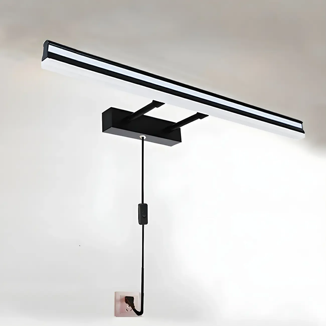 Modern Metal Black Linear LED Vanity Light for Bathroom Makeup Image - 32