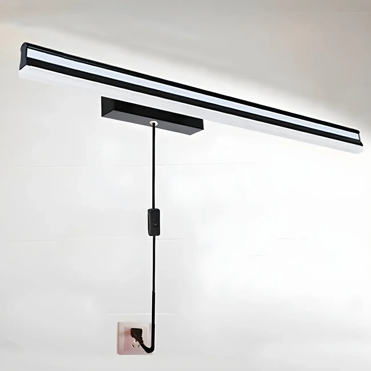 Modern Metal Black Linear LED Vanity Light for Bathroom Makeup Image - 34