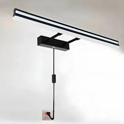 Modern Metal Black Linear LED Vanity Light for Bathroom Makeup Image - 36