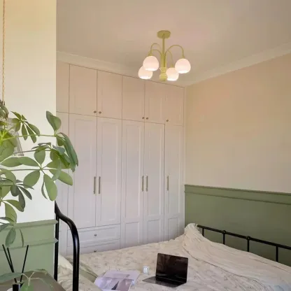 Floral Vintage Chandelier with Metal and Glass for Living Room Image - 2