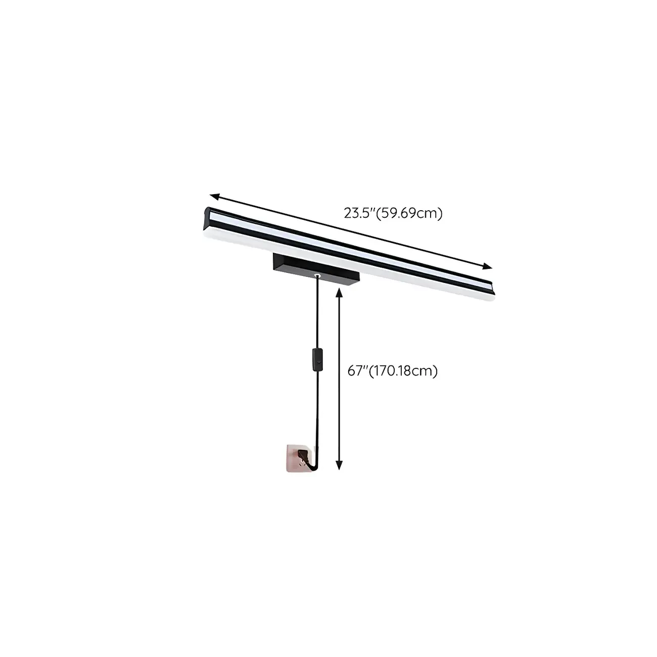 Modern Metal Black Linear LED Vanity Light for Bathroom Makeup Image - 46