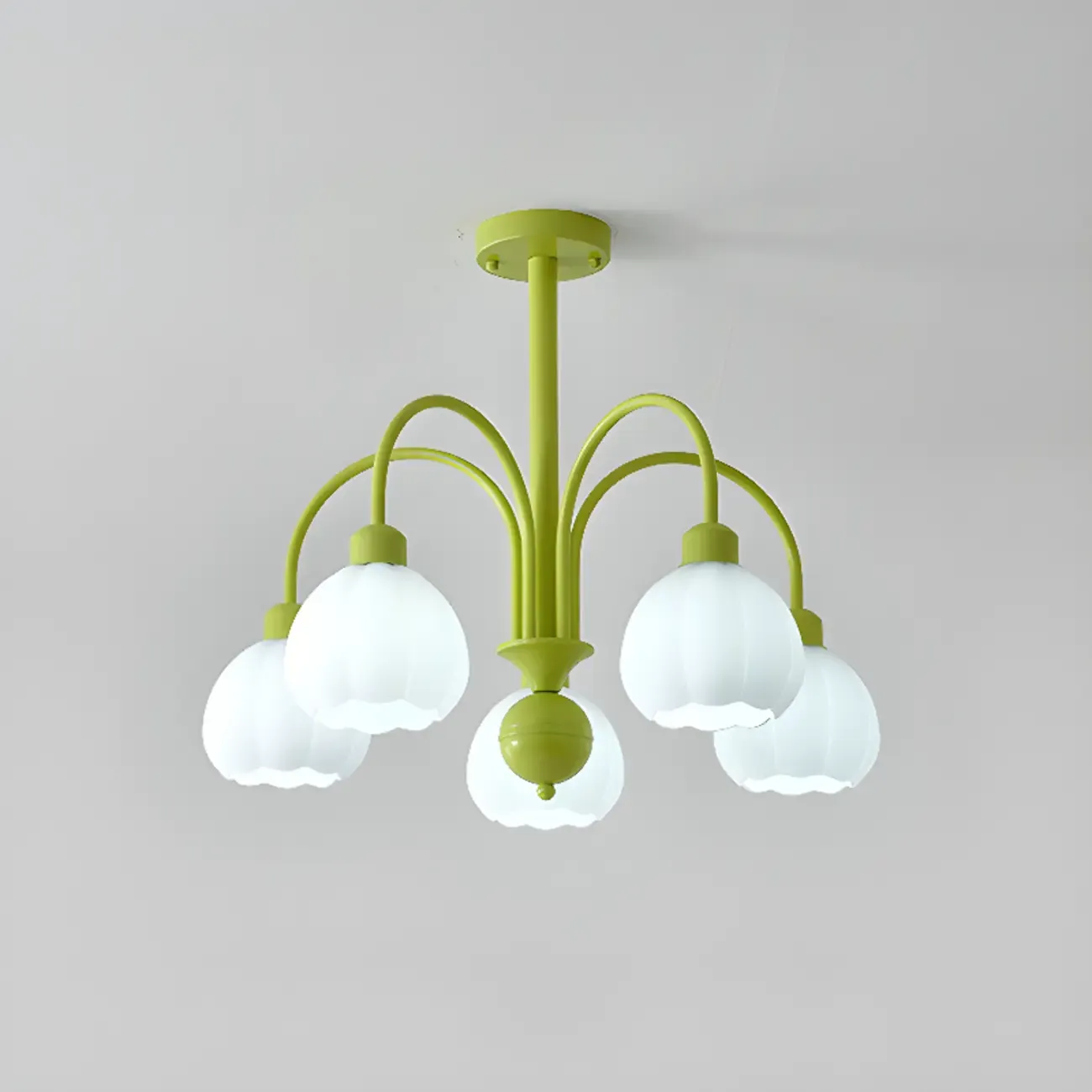 Floral Vintage Chandelier with Metal and Glass for Living Room Image - 7