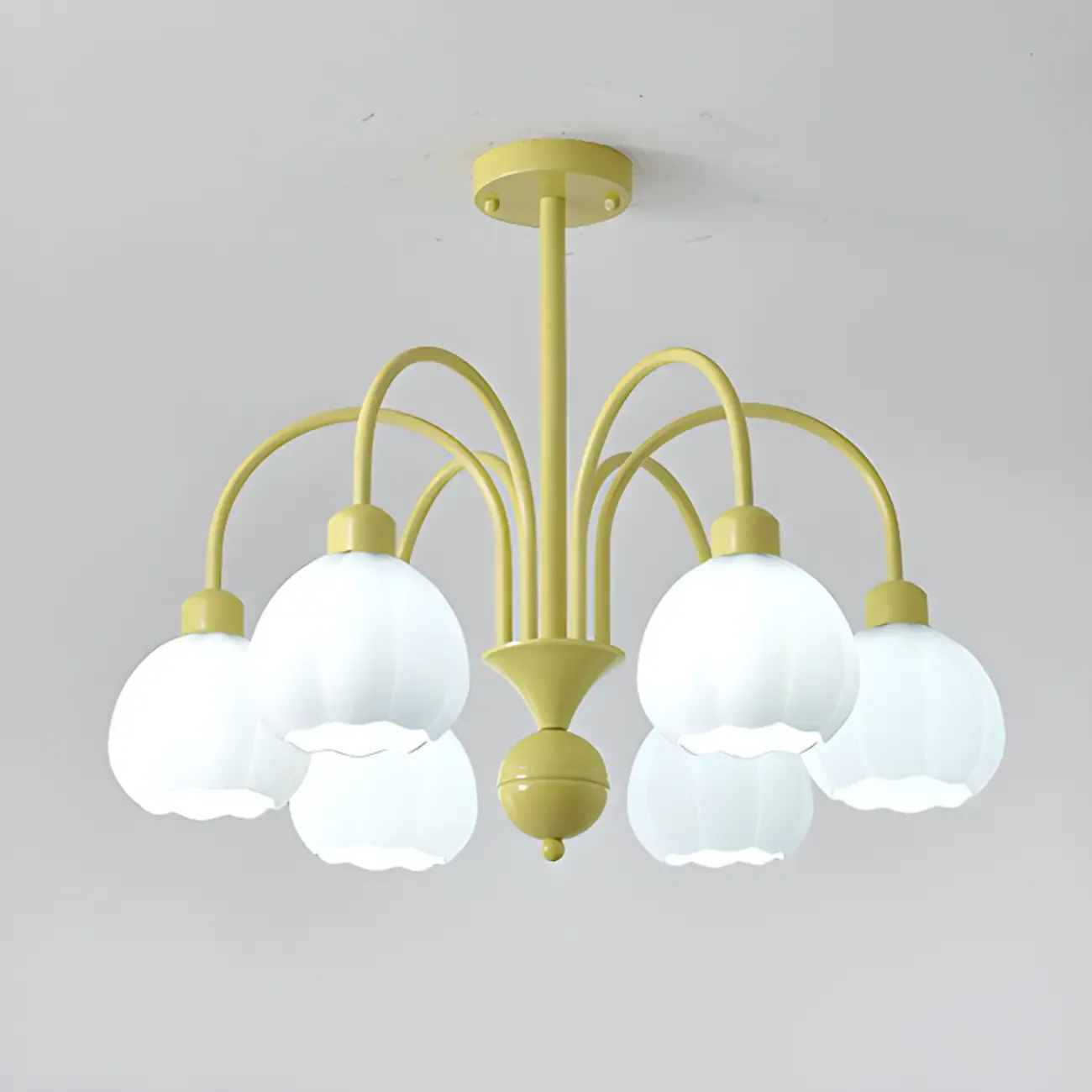 Floral Vintage Chandelier with Metal and Glass for Living Room Image - 10