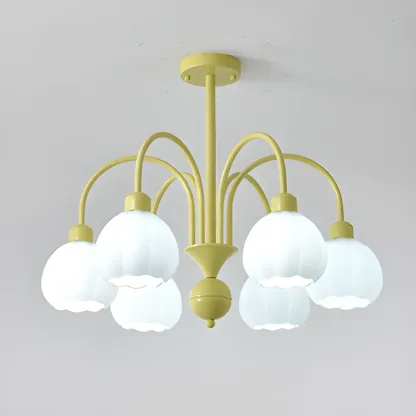 Floral Vintage Chandelier with Metal and Glass for Living Room Image - 10