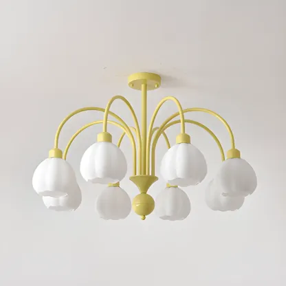 Floral Vintage Chandelier with Metal and Glass for Living Room Image - 11