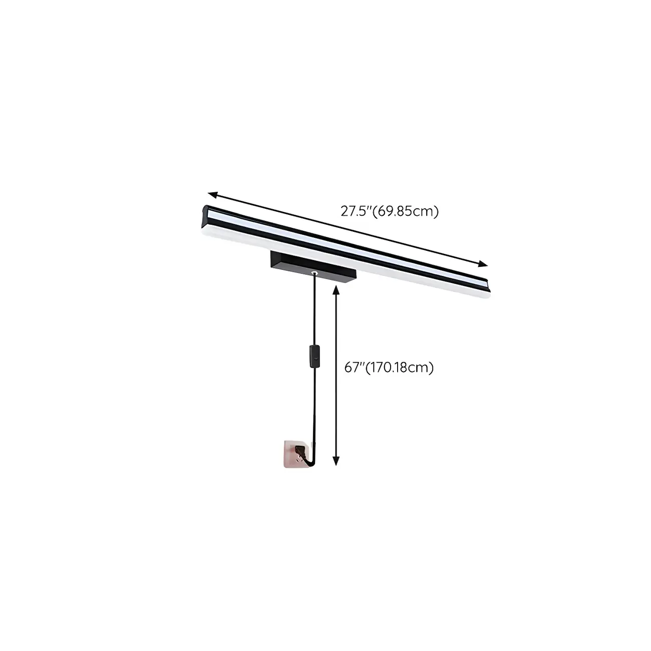 Modern Metal Black Linear LED Vanity Light for Bathroom Makeup Image - 50 | homeyfad