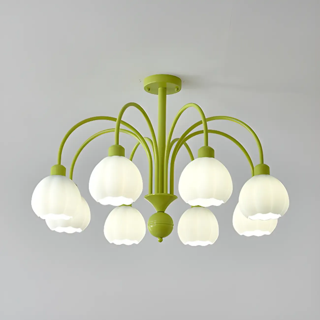 Floral Vintage Chandelier with Metal and Glass for Living Room Image - 12