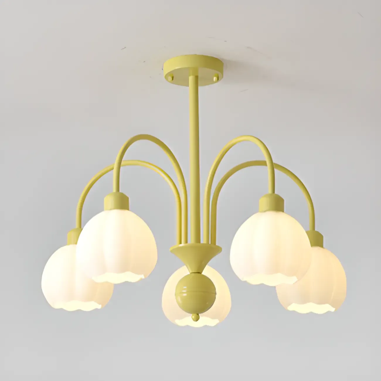 Floral Vintage Chandelier with Metal and Glass for Living Room Image - 13