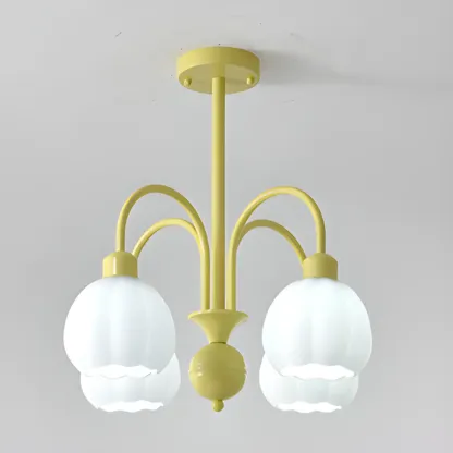 Floral Vintage Chandelier with Metal and Glass for Living Room Image - 14