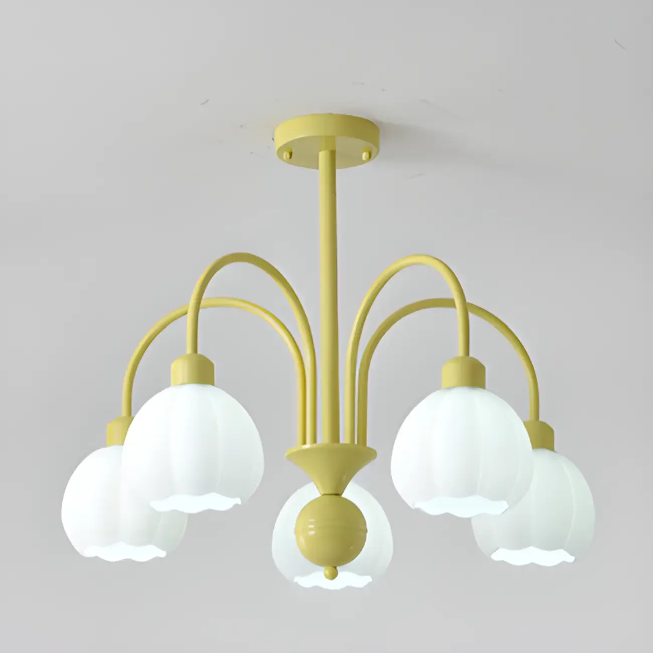 Floral Vintage Chandelier with Metal and Glass for Living Room Image - 15