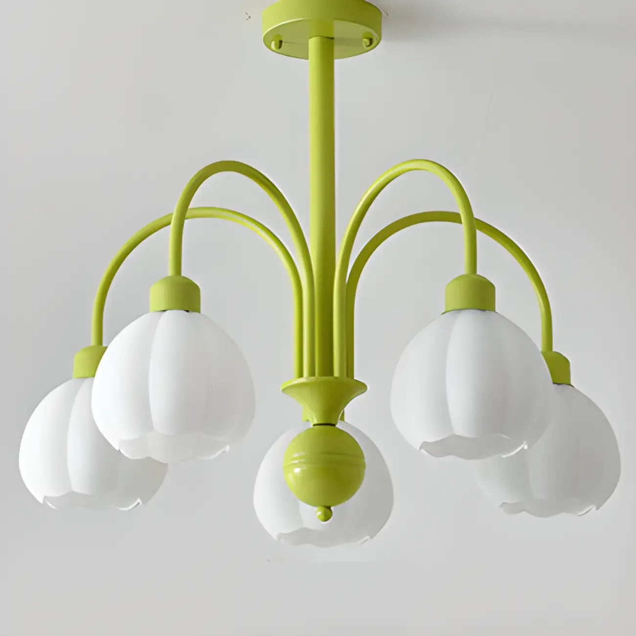 Floral Vintage Chandelier with Metal and Glass for Living Room Image - 16